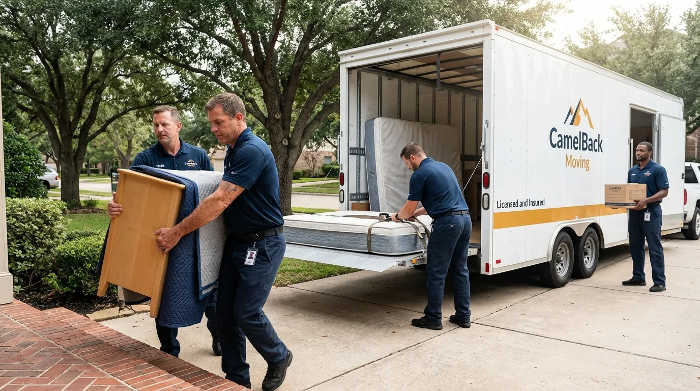 Crew loading residential truck for cross-state move from Doniphan, MO