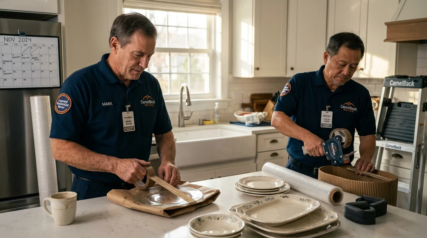 Professional crew packing kitchen dishware in Doniphan, MO